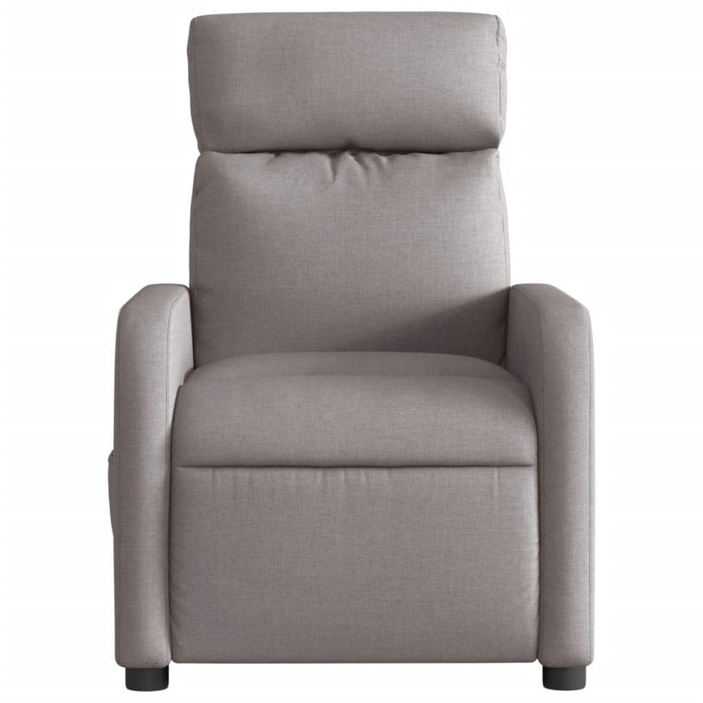 Fotoliu rabatabil electric, gri taupe, material textil