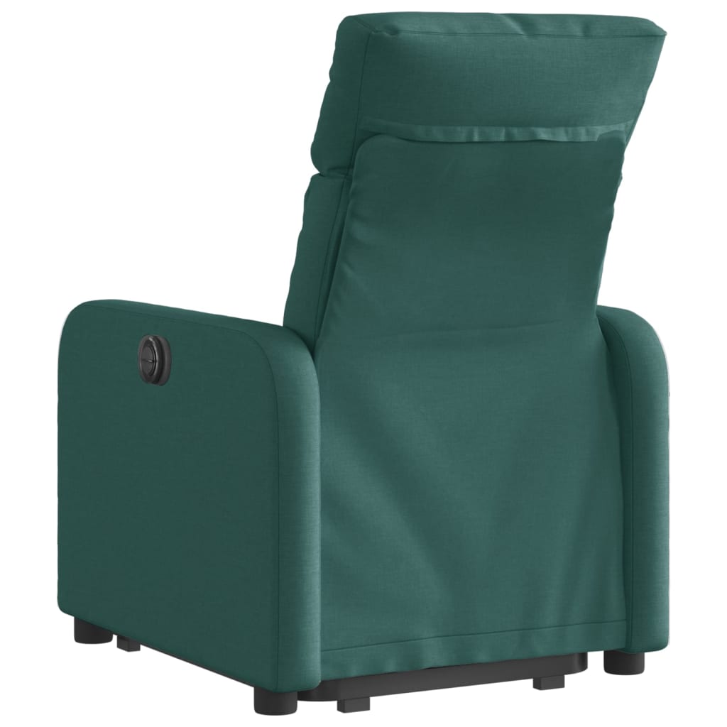 Fotoliu rabatabil ridicare pe verticală, verde închis, textil