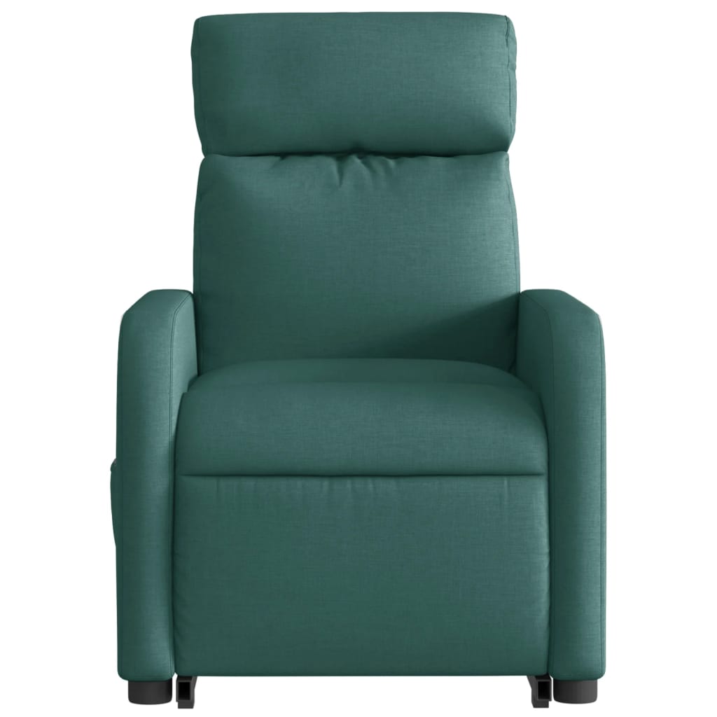 Fotoliu rabatabil ridicare pe verticală, verde închis, textil