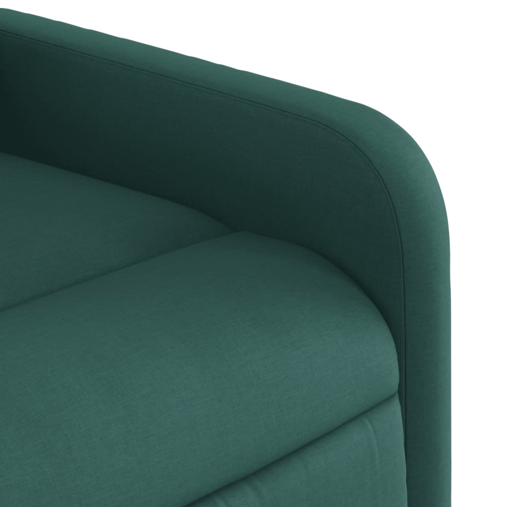 Fotoliu rabatabil ridicare pe verticală, verde închis, textil