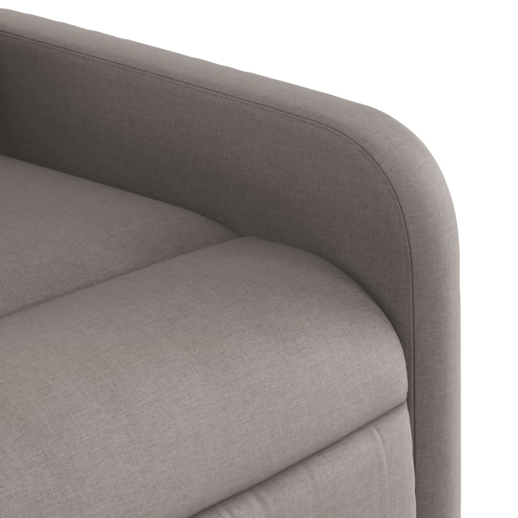 Fotoliu rabatabil cu ridicare pe verticală, gri taupe, textil