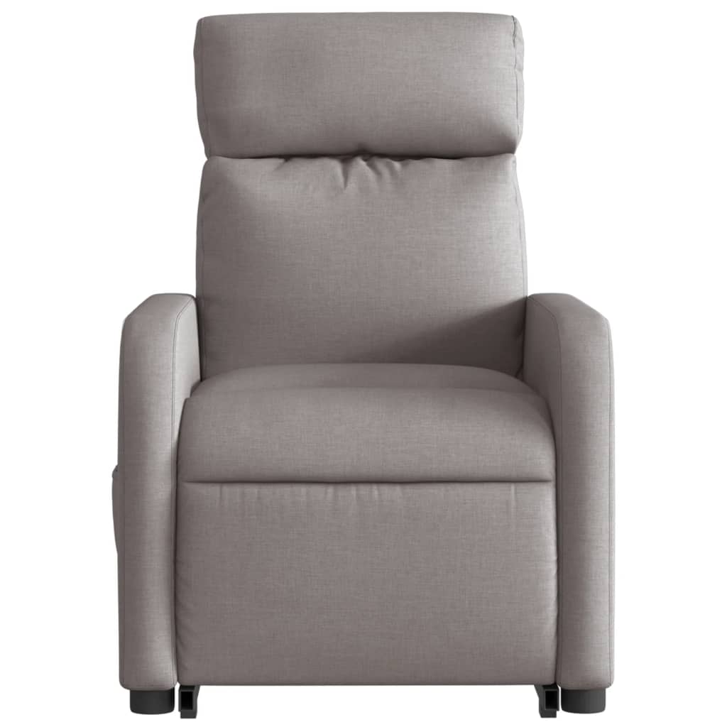 Fotoliu electric rabatabil cu ridicare, gri taupe, textil
