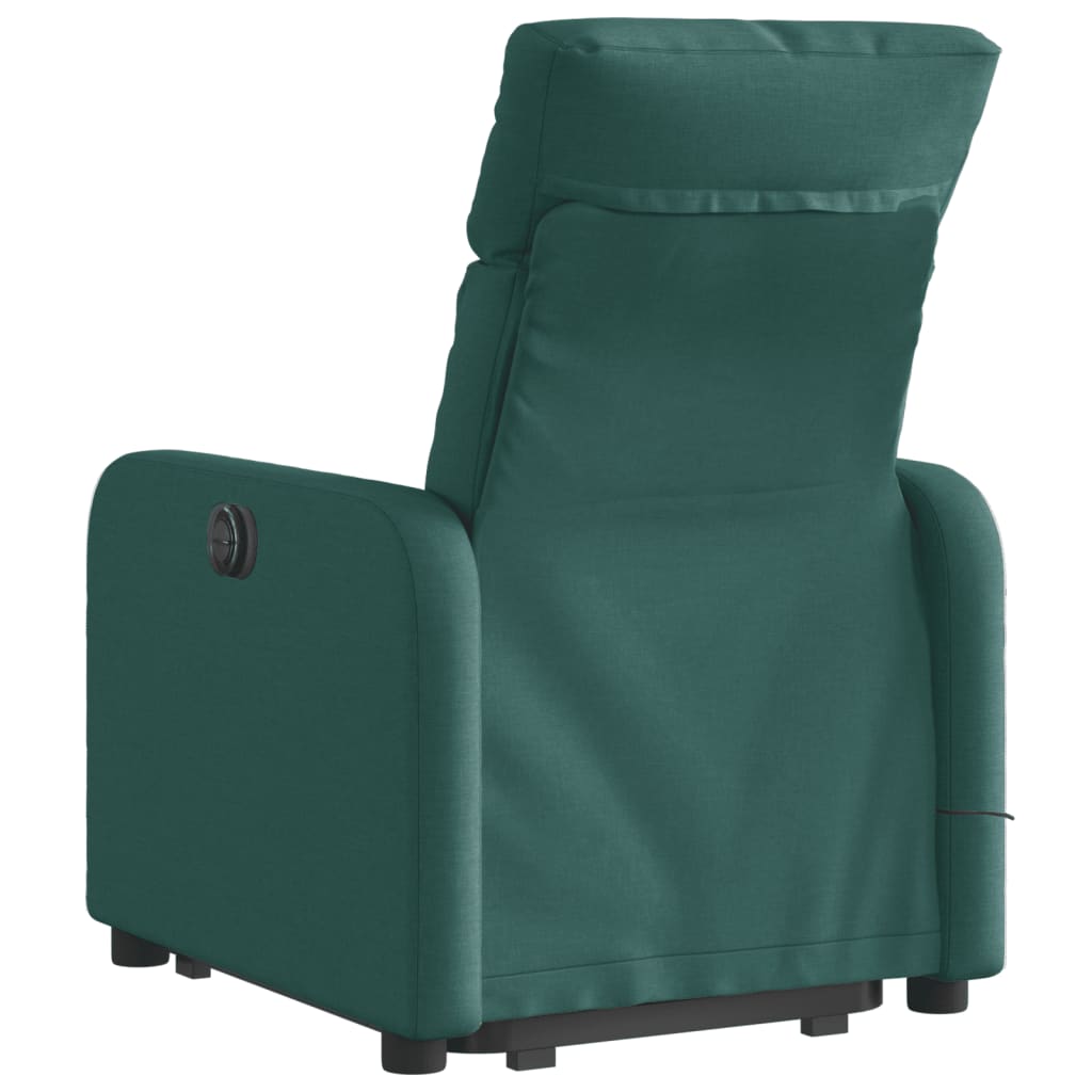 Fotoliu electric masaj rabatabil / ridicare verde închis textil