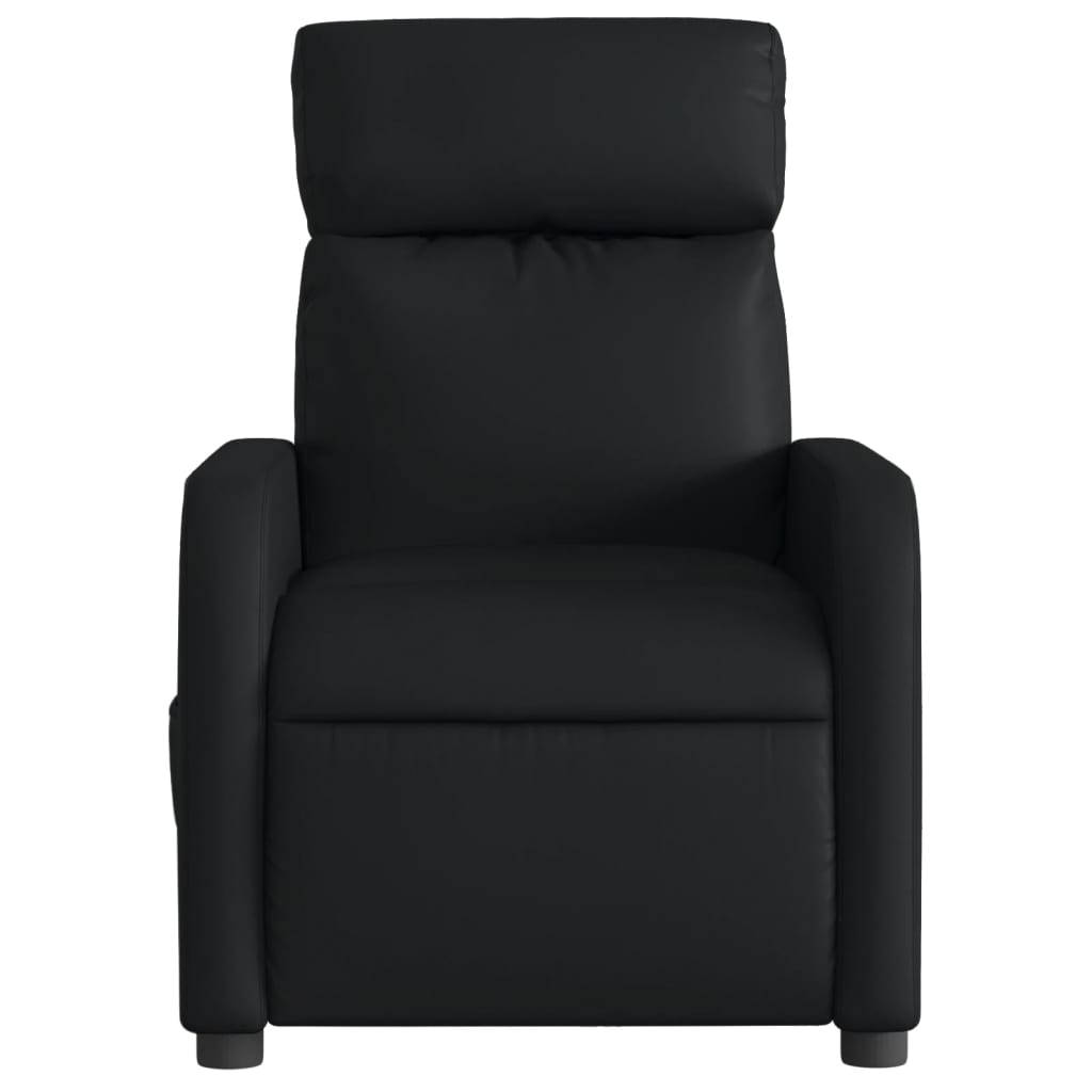 Fotoliu rabatabil electric, negru, piele ecologică