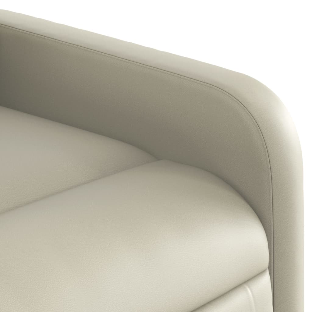 Fotoliu rabatabil electric, crem, piele ecologică
