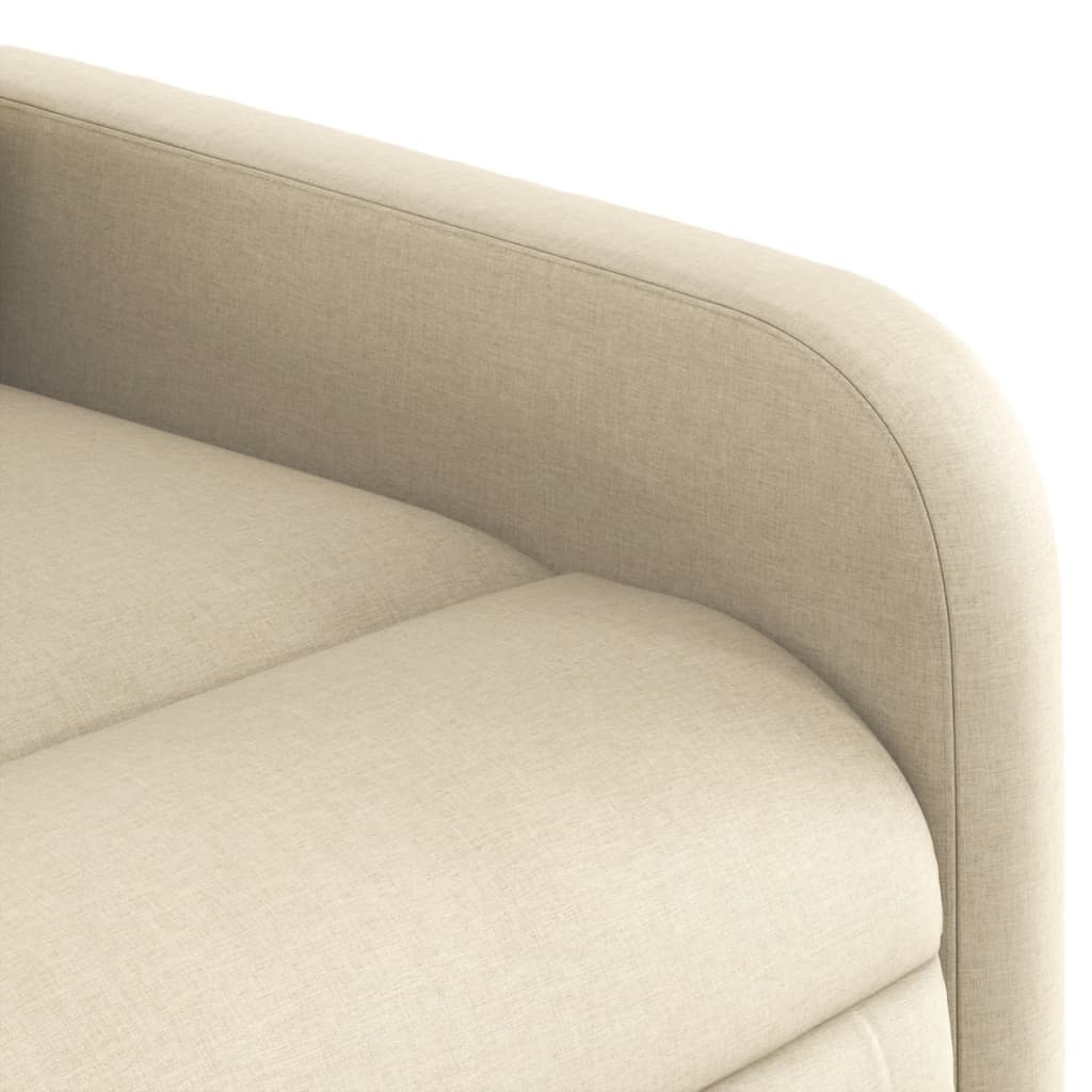 Fotoliu rabatabil electric, crem, material textil