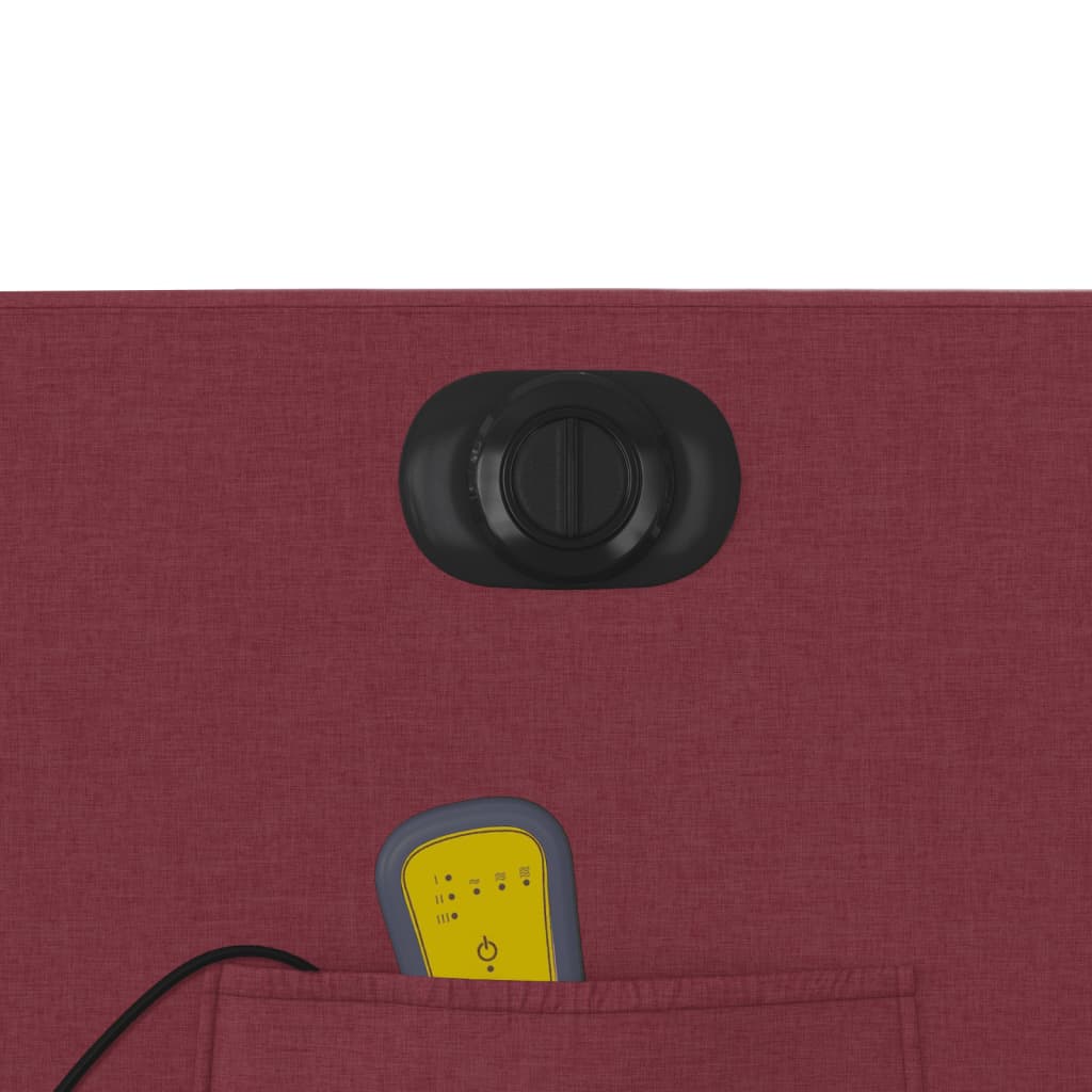 Fotoliu electric de masaj rabatabil, roșu vin, textil