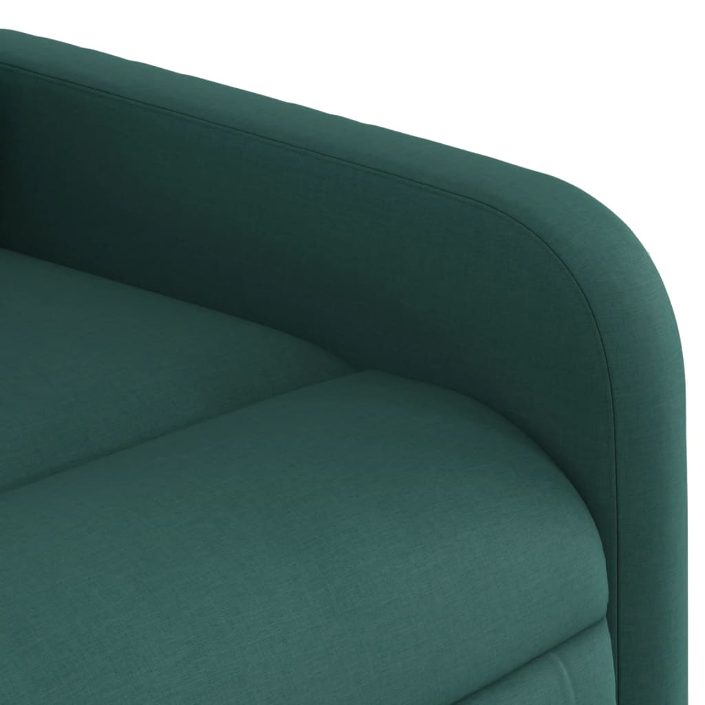 Fotoliu electric de masaj rabatabil, verde închis, textil