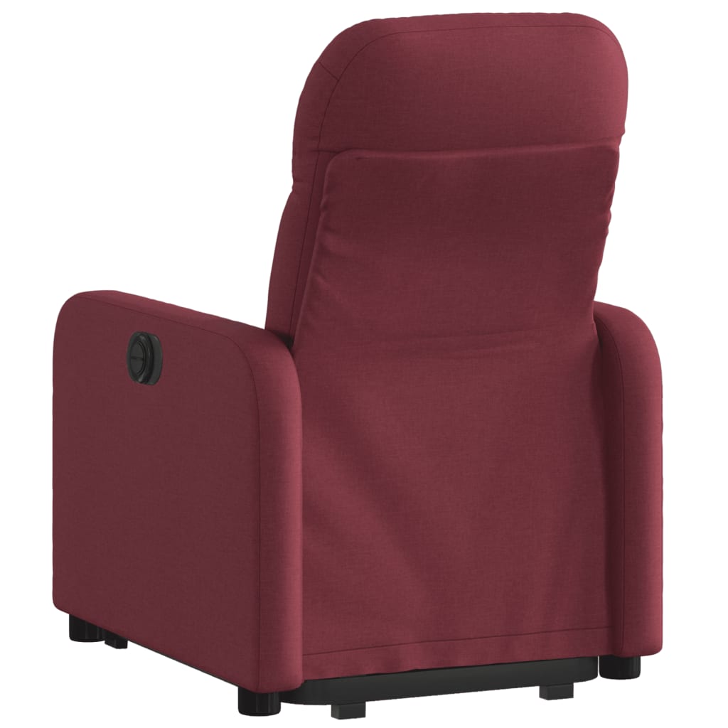 Fotoliu rabatabil cu ridicare, roșu vin, material textil