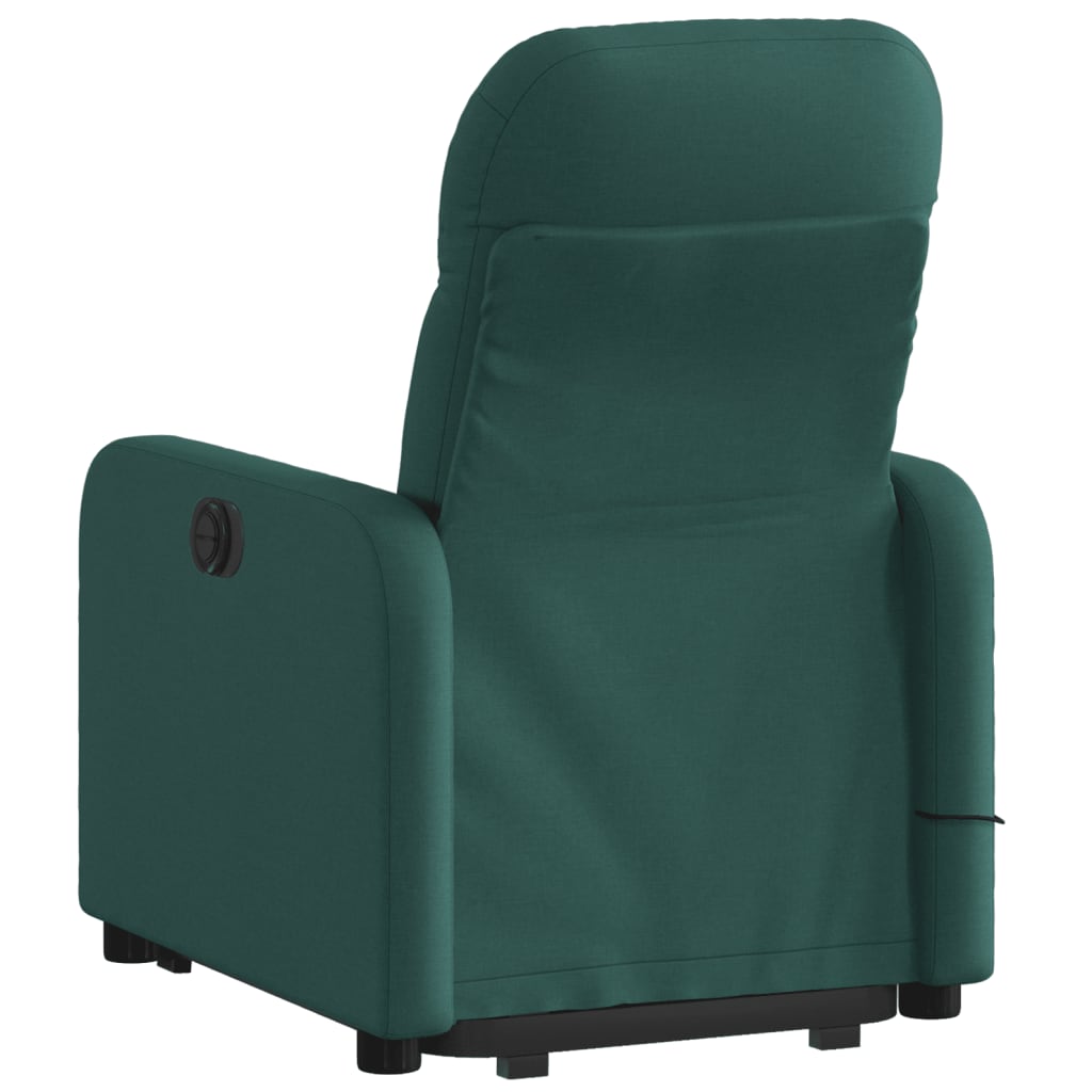 Fotoliu electric masaj rabatabil / ridicare verde închis textil