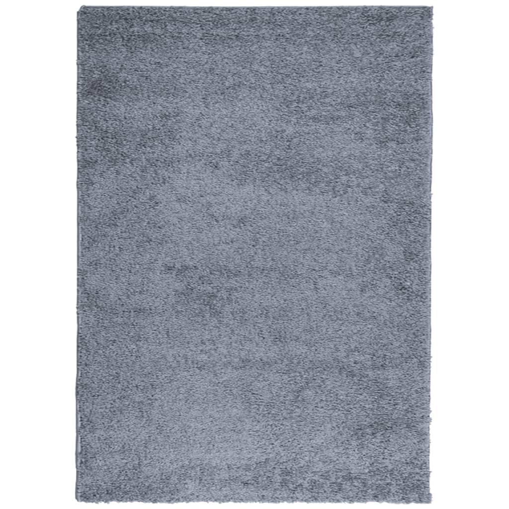 Covor pufos "PAMPLONA" cu fire înalte albastru modern 240x340cm