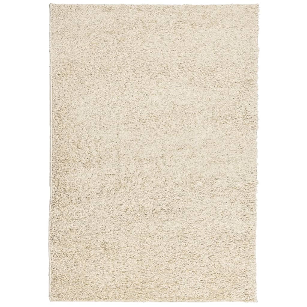 Covor pufos "PAMPLONA" cu fire înalte, auriu modern, 120x170 cm