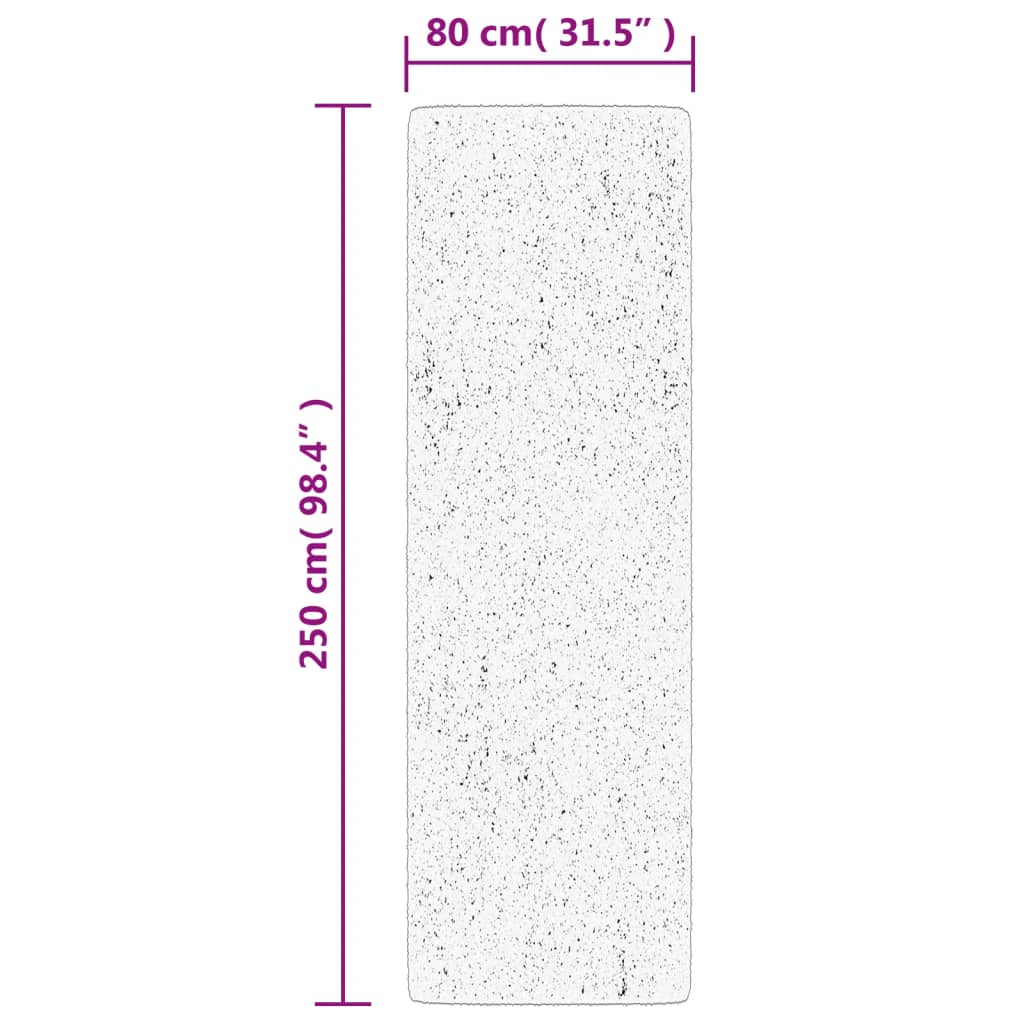 Covor pufos "PAMPLONA" cu fire înalte, bej/antracit, 80x250 cm