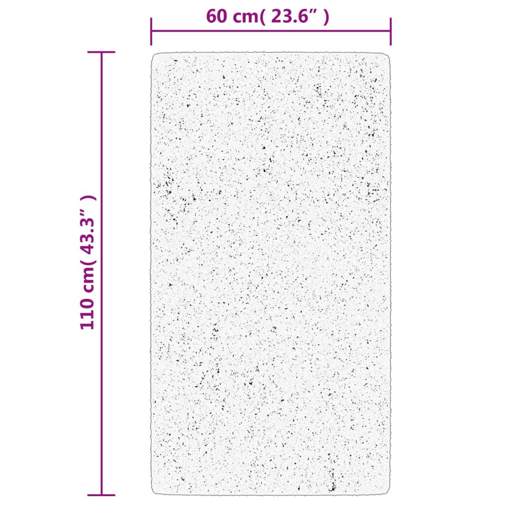 Covor „OVIEDO”, fire scurte, gri, 60x110 cm