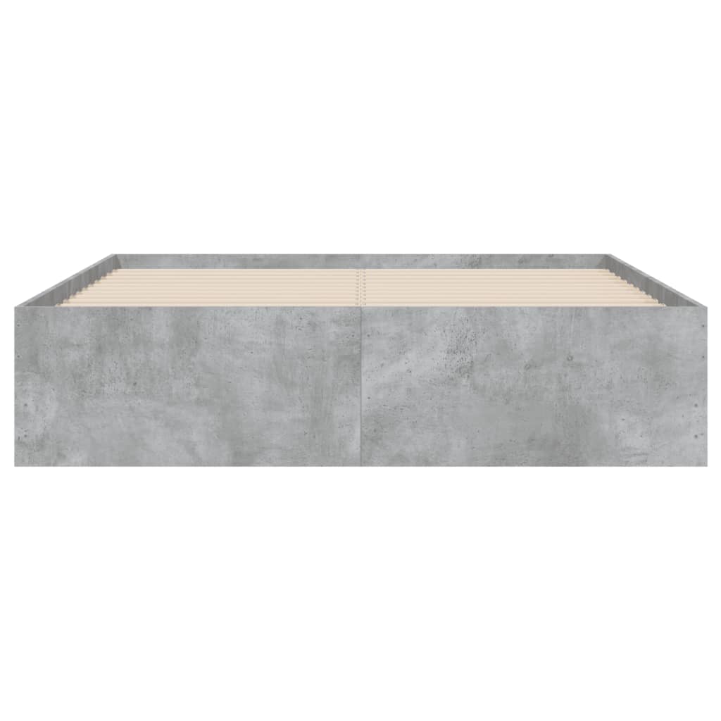 Cadru de pat cu sertare, gri beton, 120x200 cm, lemn prelucrat