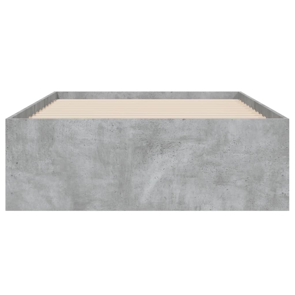 Cadru de pat cu sertare, gri beton, 100x200 cm, lemn prelucrat