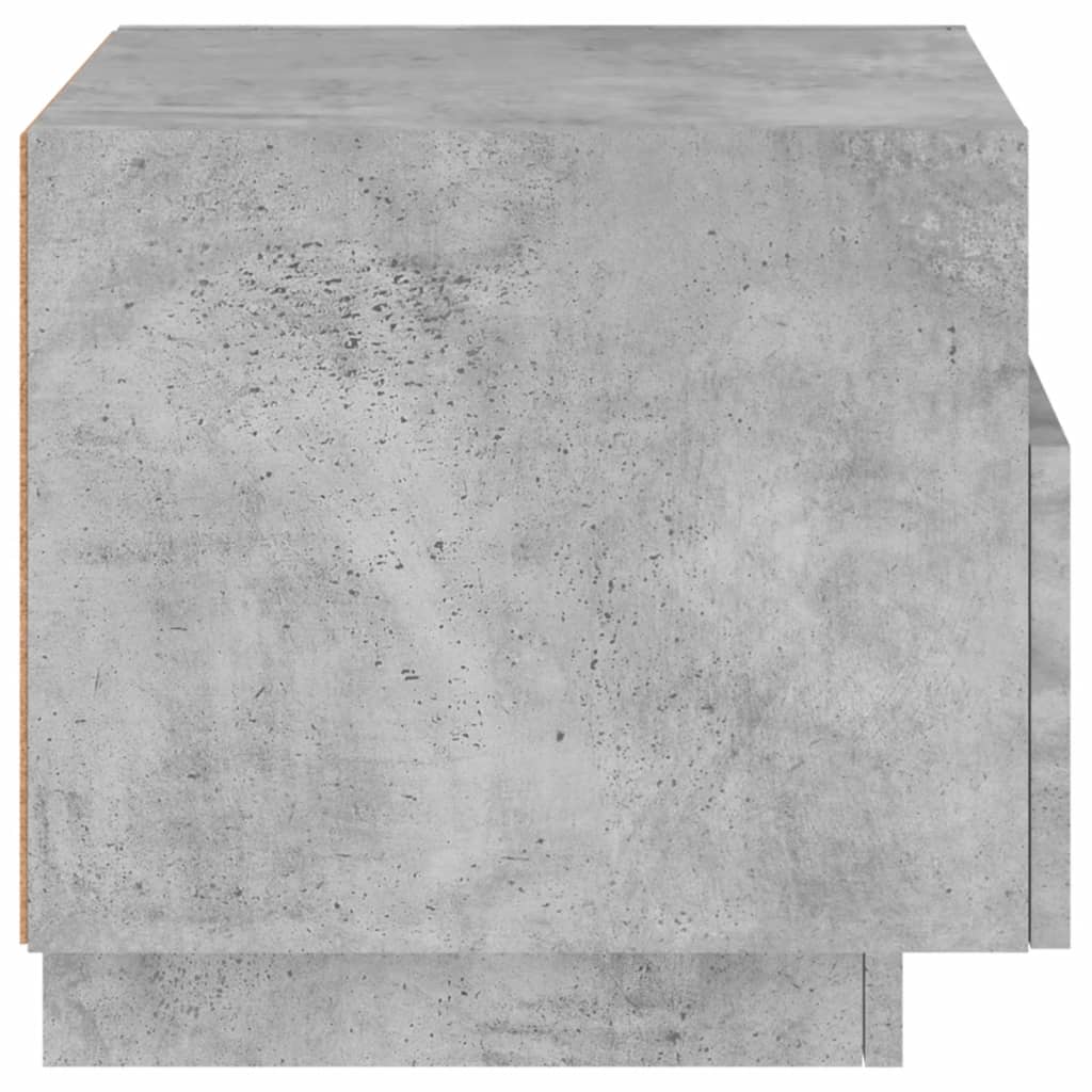 Noptieră cu lumini LED, gri beton, 40x39x37 cm