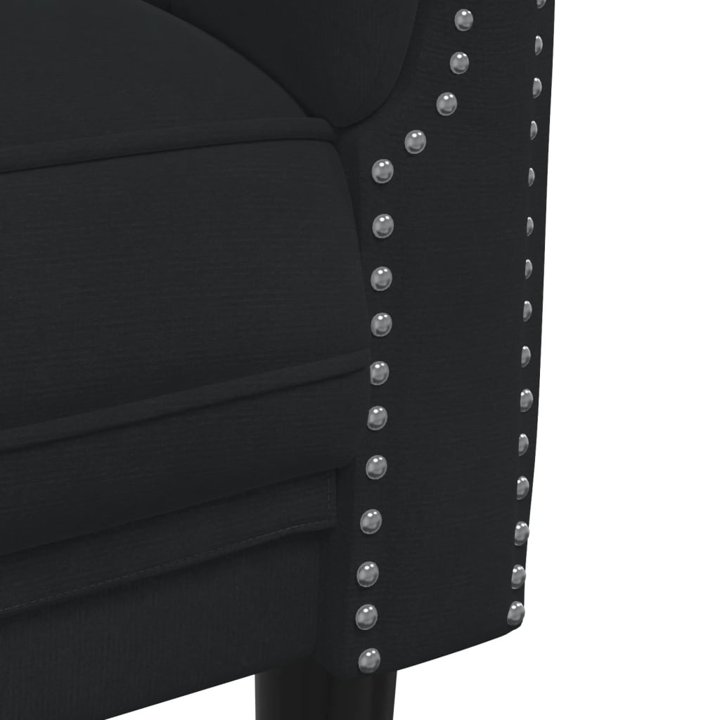 Set canapea 2 piese, negru, catifea