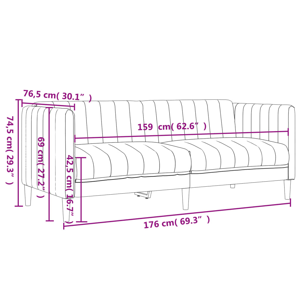 Set de canapele, 3 piese, gri deschis, textil