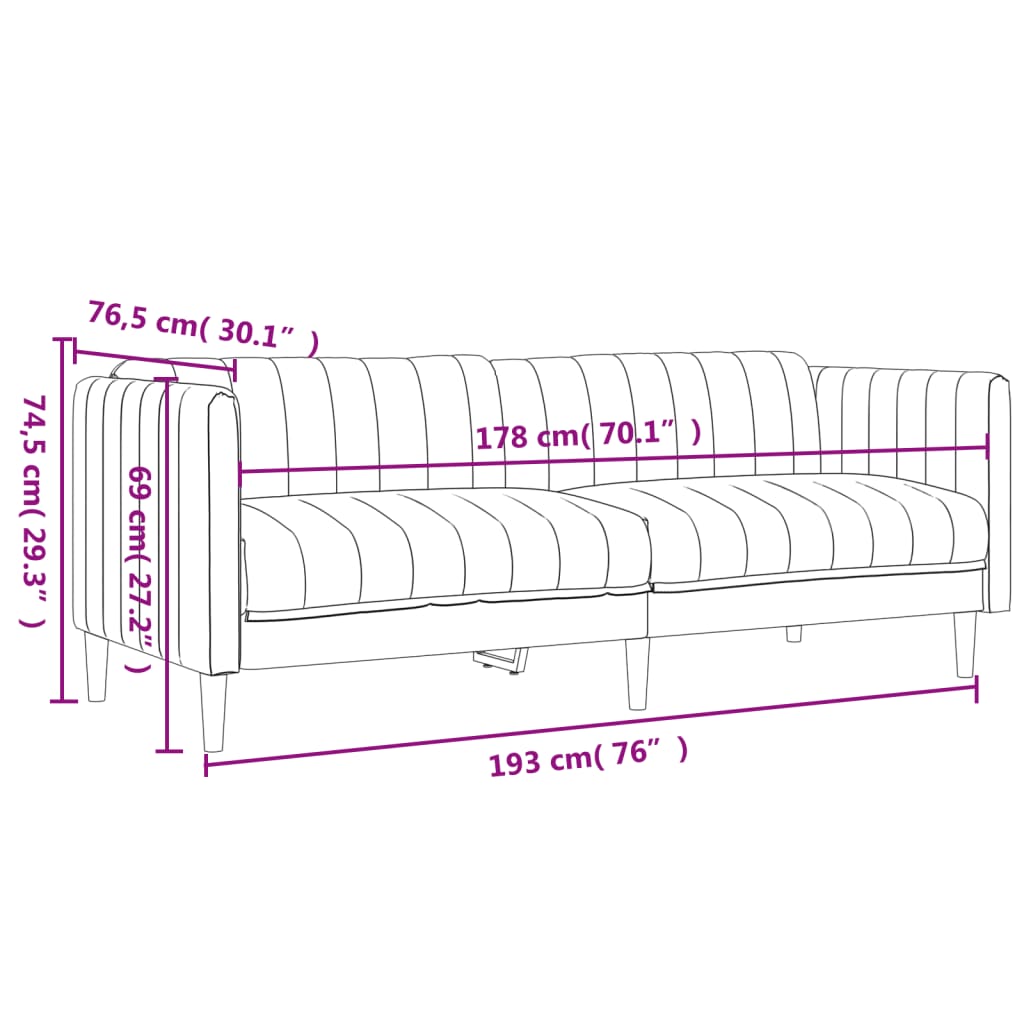 Set de canapele, 3 piese, gri închis, textil