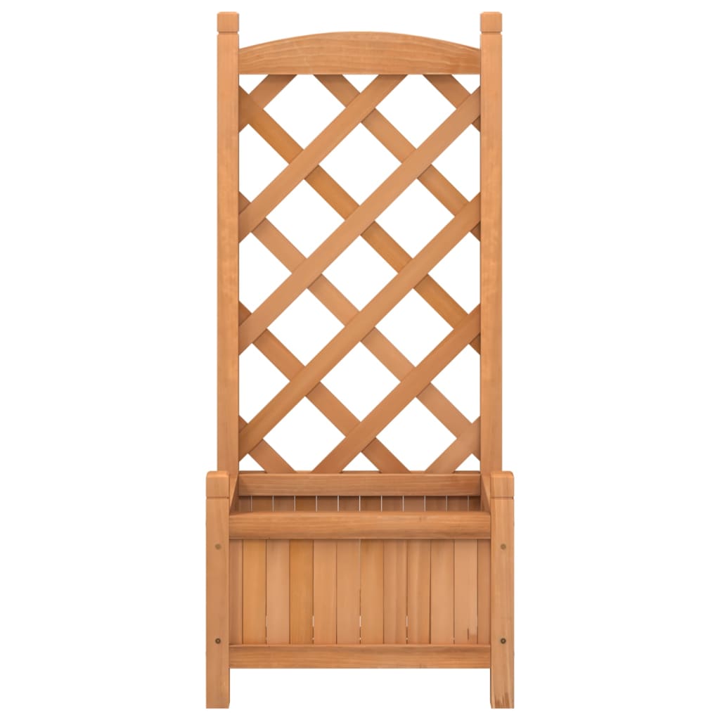 Jardinieră cu spalier, maro, lemn masiv de brad