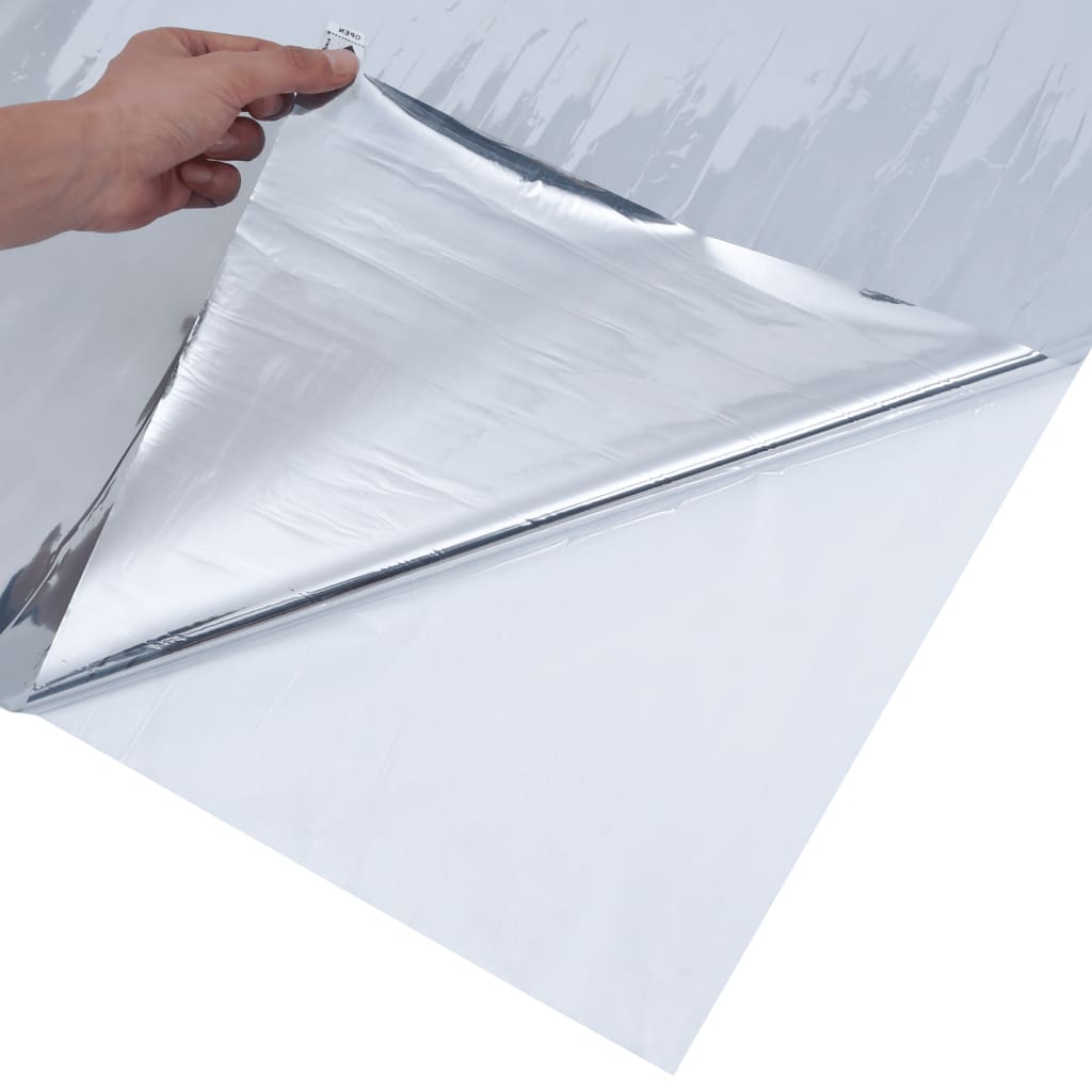 Folie solară efect reflectorizant static argintiu 45x500 cm PVC