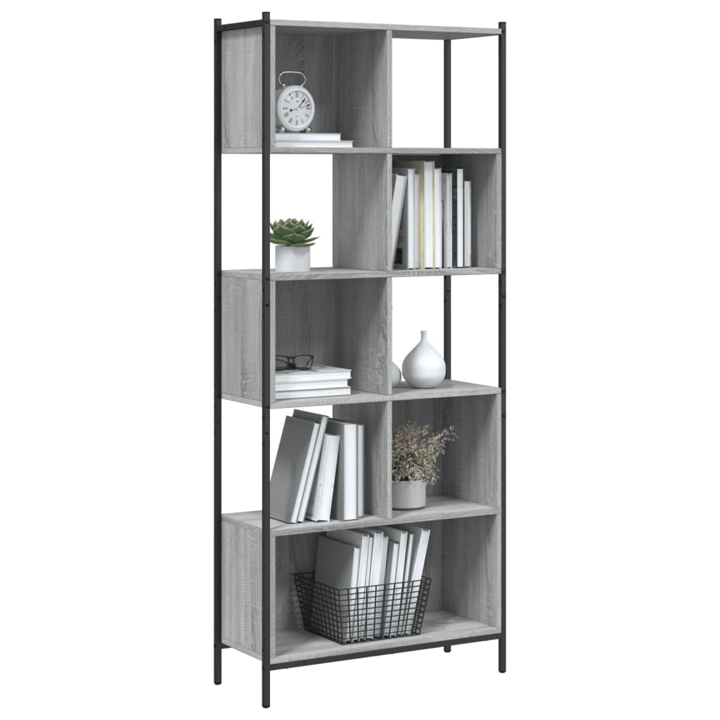 Bibliotecă, gri sonoma, 72x28x172 cm, lemn prelucrat