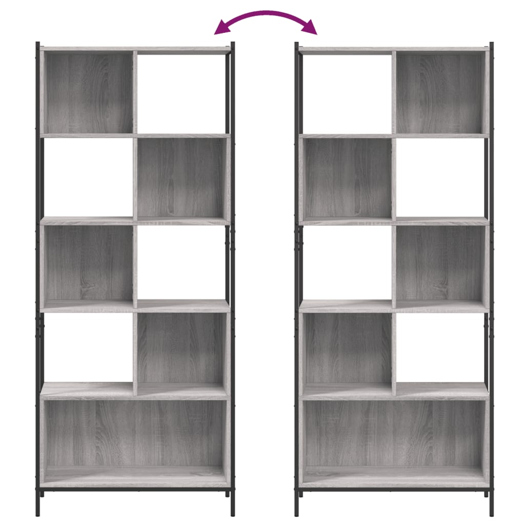 Bibliotecă, gri sonoma, 72x28x172 cm, lemn prelucrat