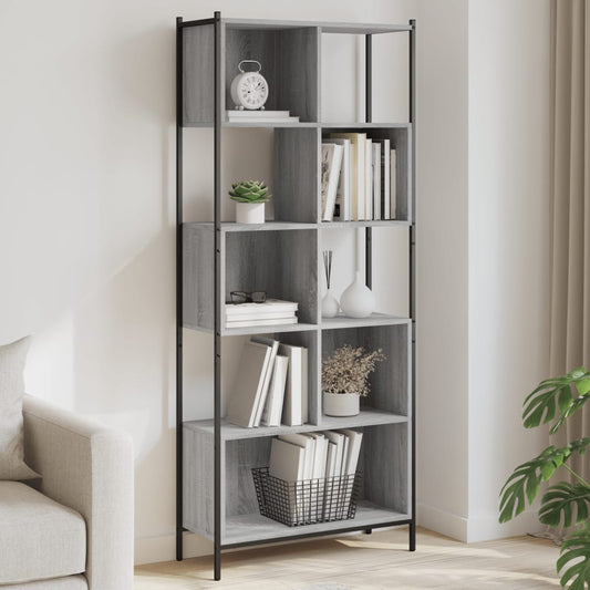 Bibliotecă, gri sonoma, 72x28x172 cm, lemn prelucrat
