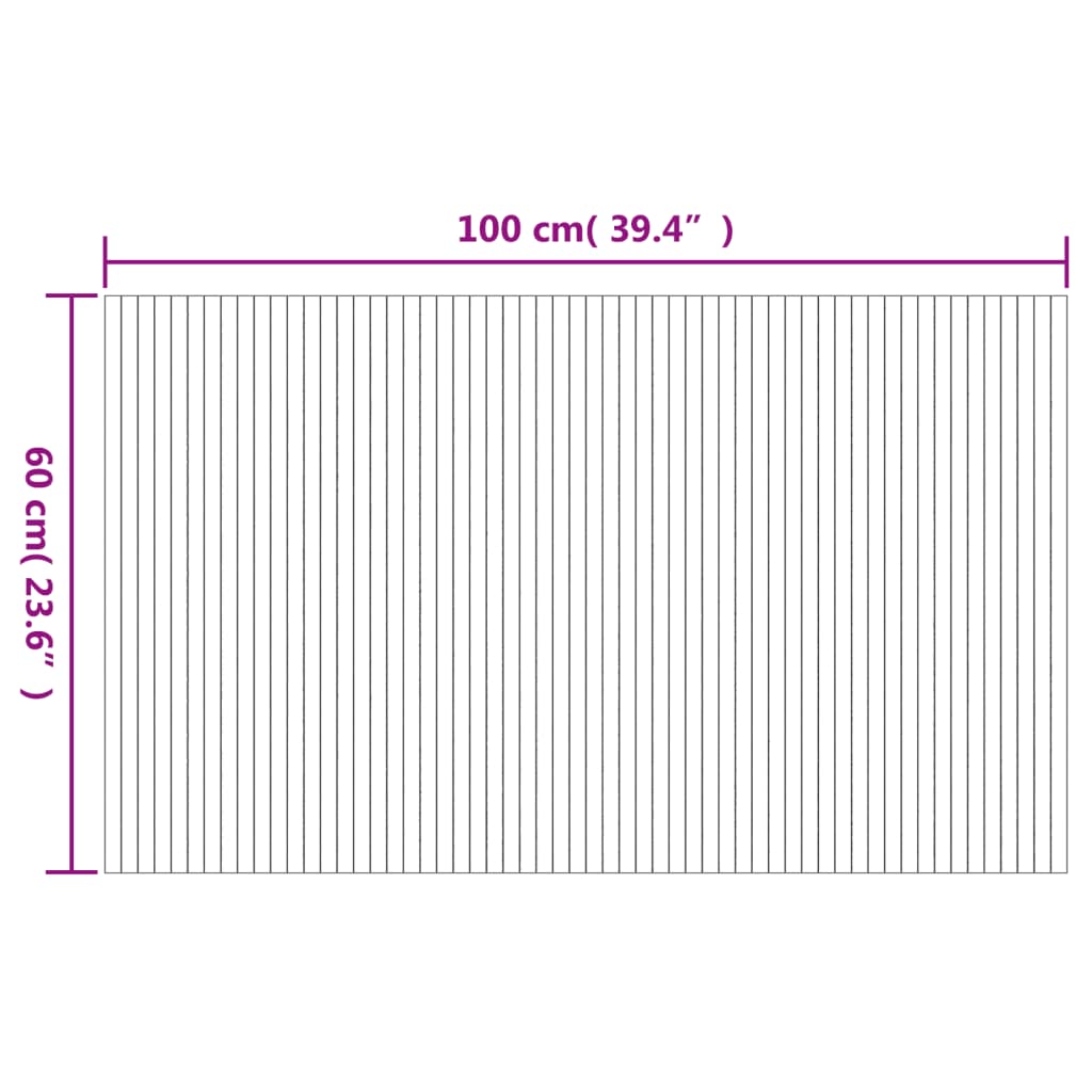 Covor dreptunghiular, maro, 60x100 cm, bambus