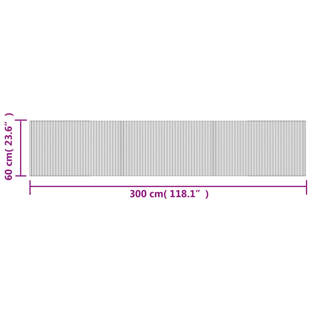 Covor dreptunghiular, natural deschis, 60x300 cm, bambus