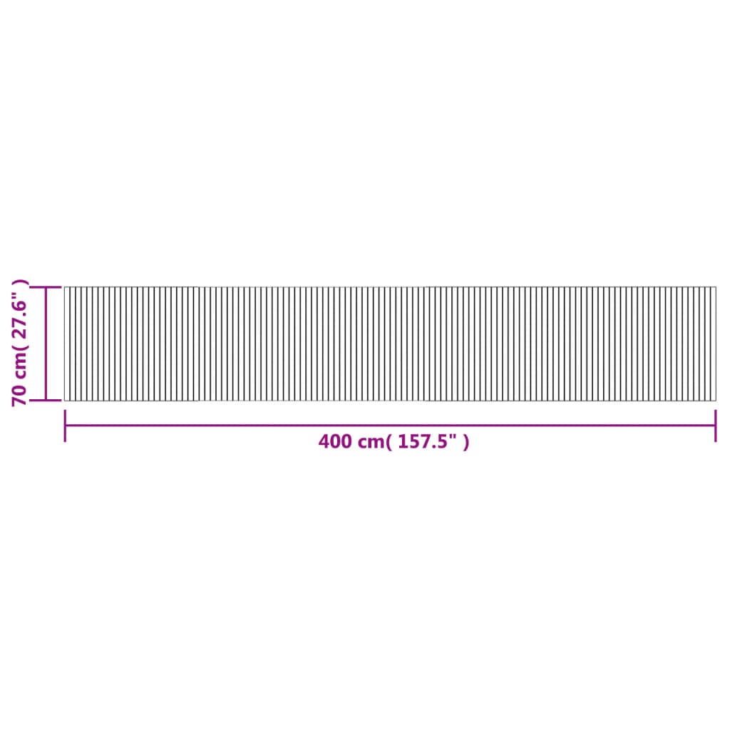 Covor dreptunghiular, negru, 70x300 cm, bambus