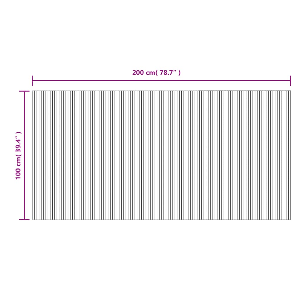 Covor dreptunghiular, natural deschis, 100x200 cm, bambus