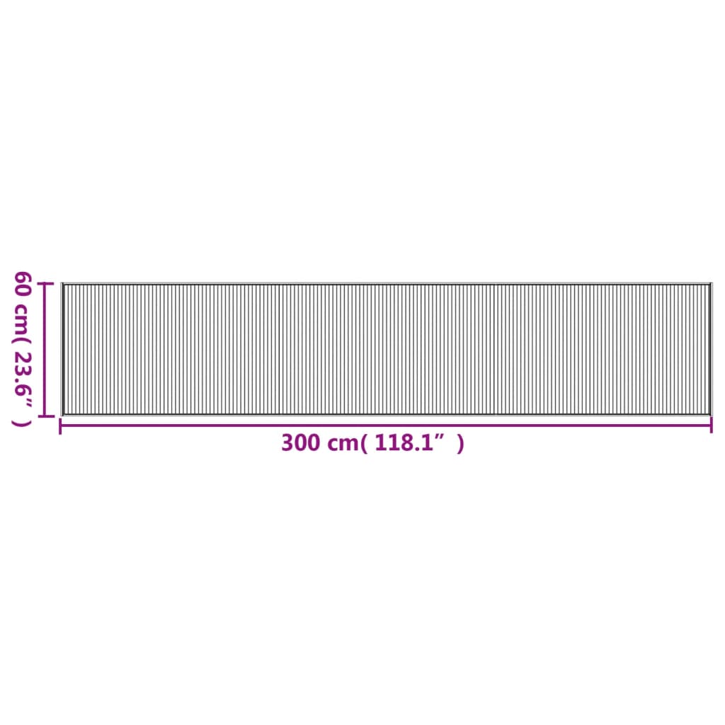 Covor dreptunghiular, natural deschis, 60x300 cm, bambus