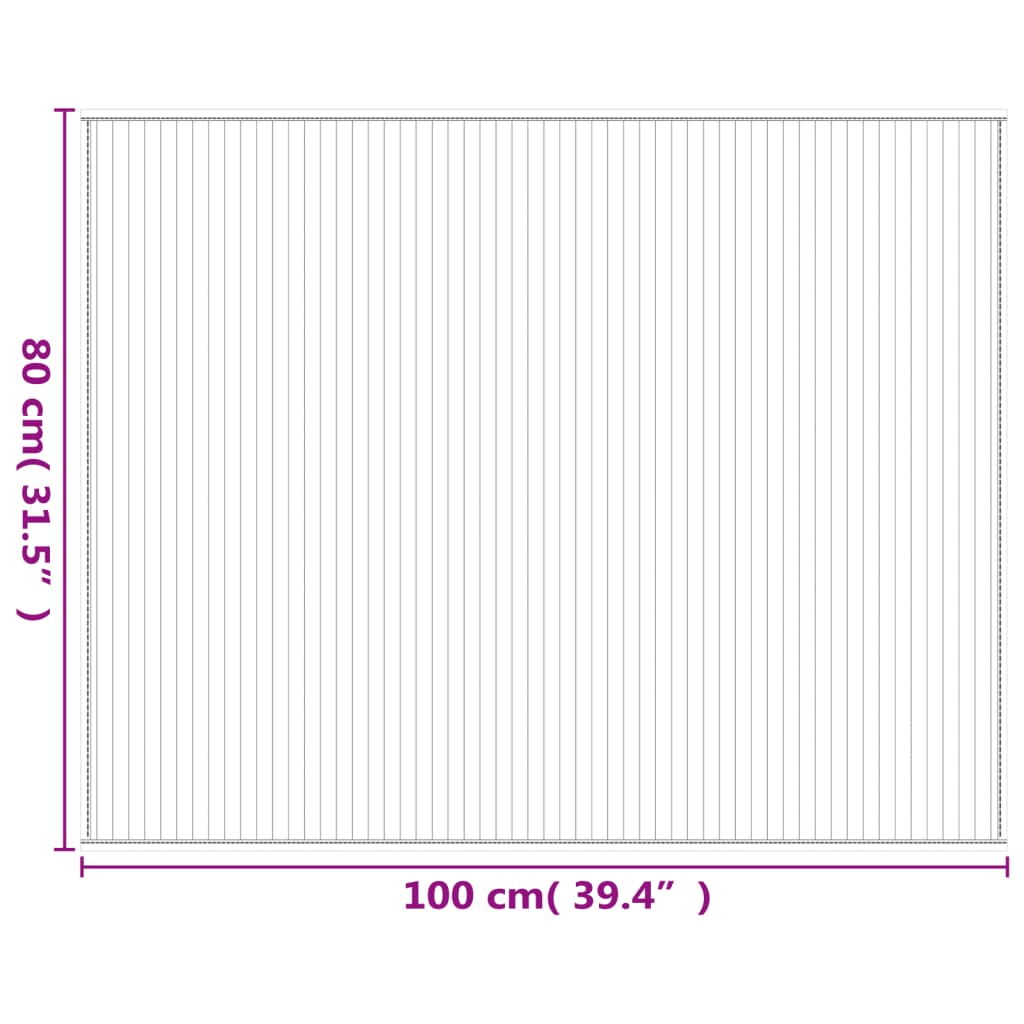 Covor dreptunghiular, negru, 80x100 cm, bambus