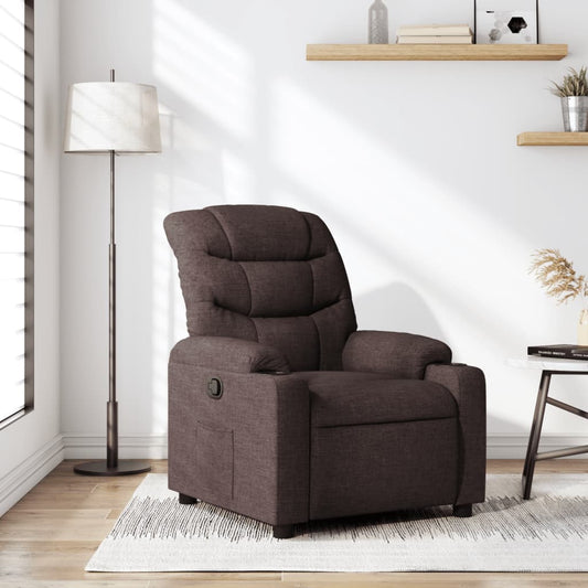 Fotoliu rabatabil, maro închis, material textil
