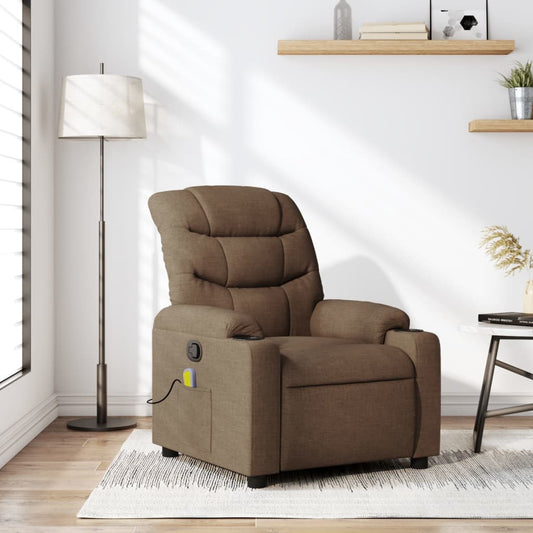 Fotoliu de masaj rabatabil, maro, material textil
