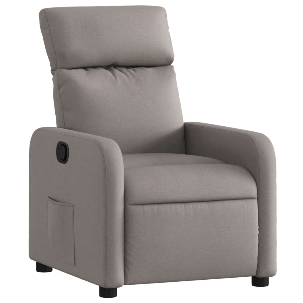 Fotoliu rabatabil, gri taupe, material textil