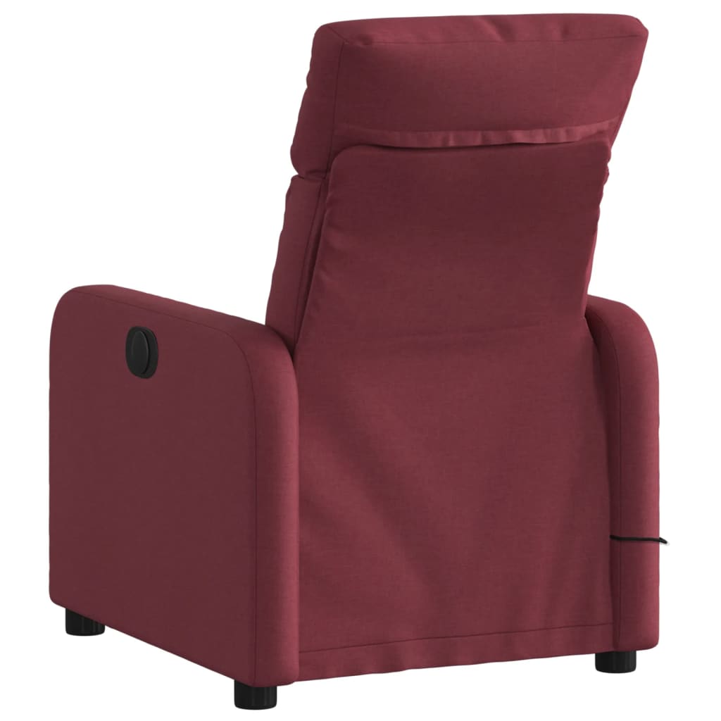 Fotoliu de masaj rabatabil, roșu vin, material textil