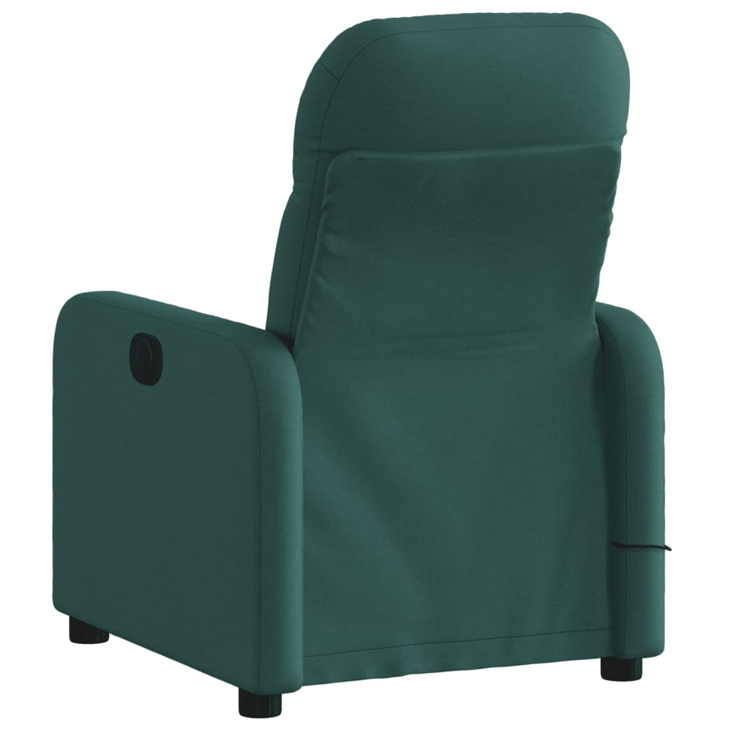 Fotoliu de masaj rabatabil, verde închis, material textil