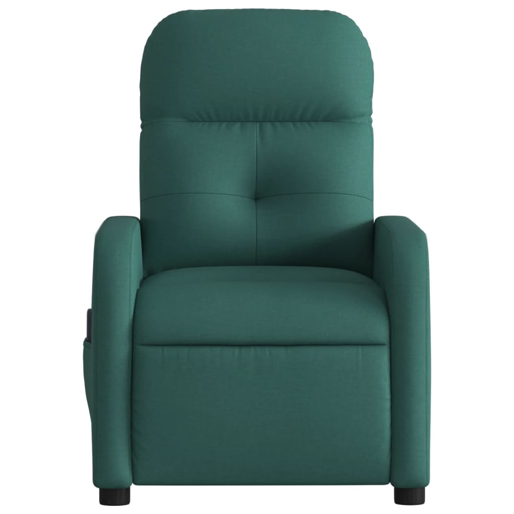 Fotoliu de masaj rabatabil, verde închis, material textil