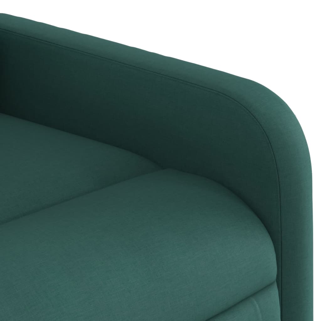 Fotoliu de masaj rabatabil, verde închis, material textil