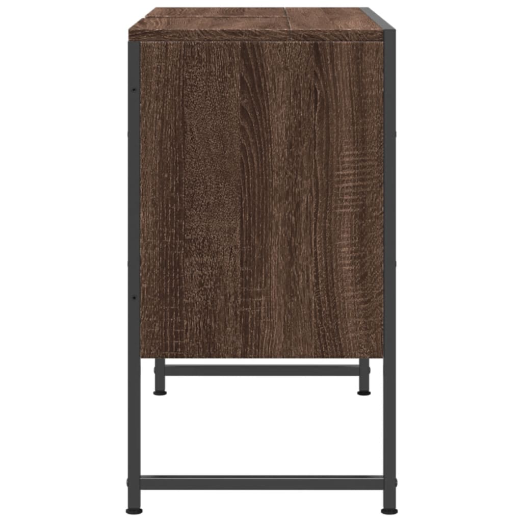 Dulap chiuveta de baie, stejar maro, 80x33x60 cm, lemn compozit