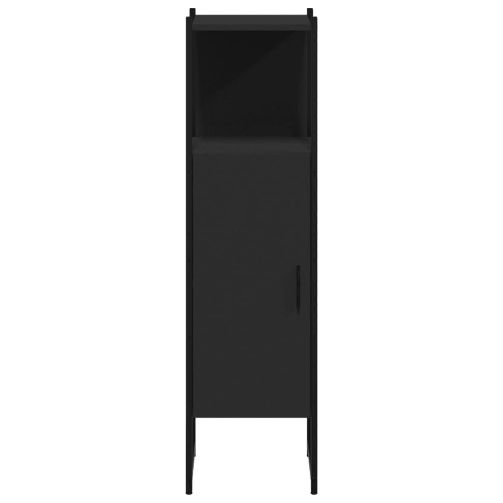 Dulap de baie, negru, 33x33x120,5 cm, lemn prelucrat