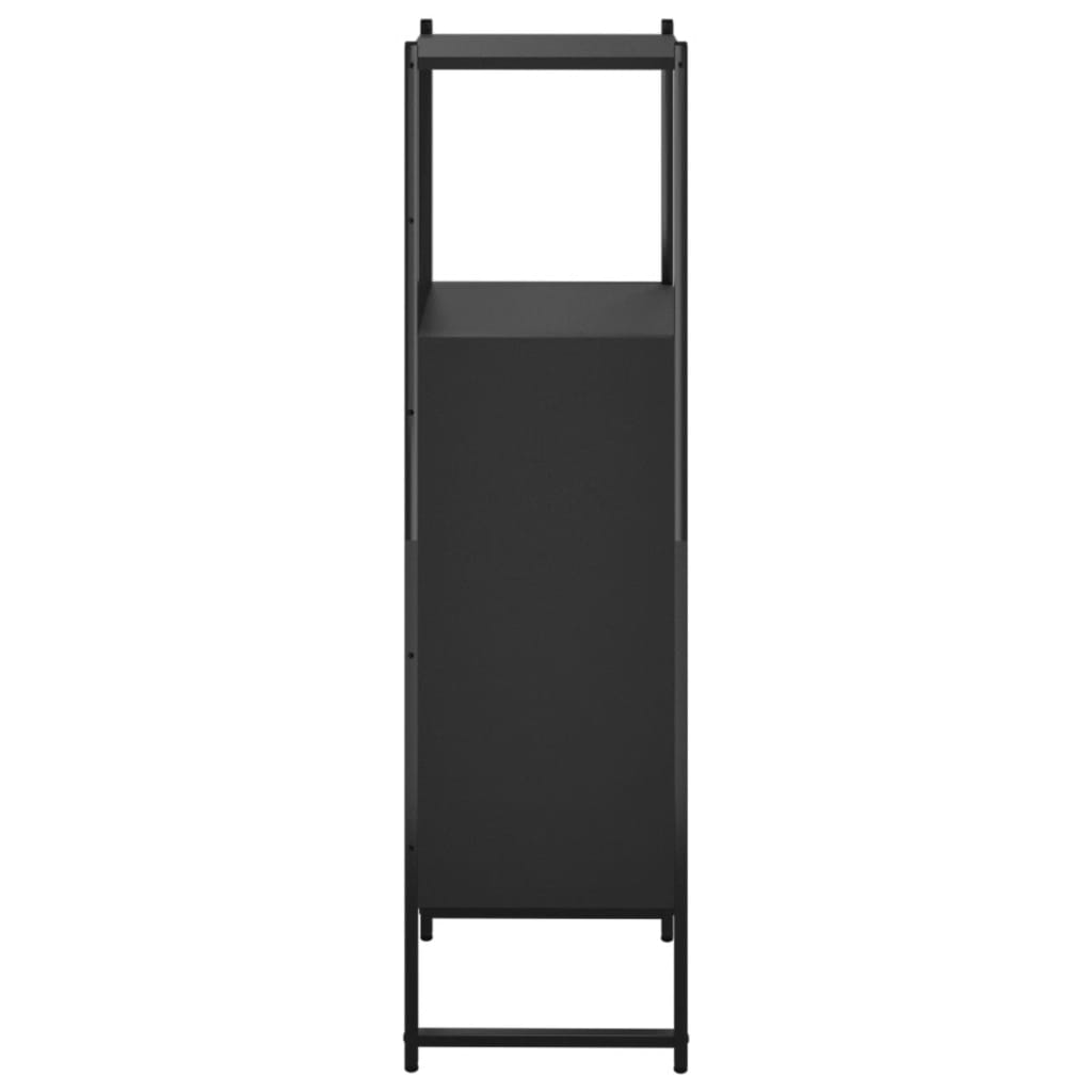 Dulap de baie, negru, 33x33x120,5 cm, lemn prelucrat