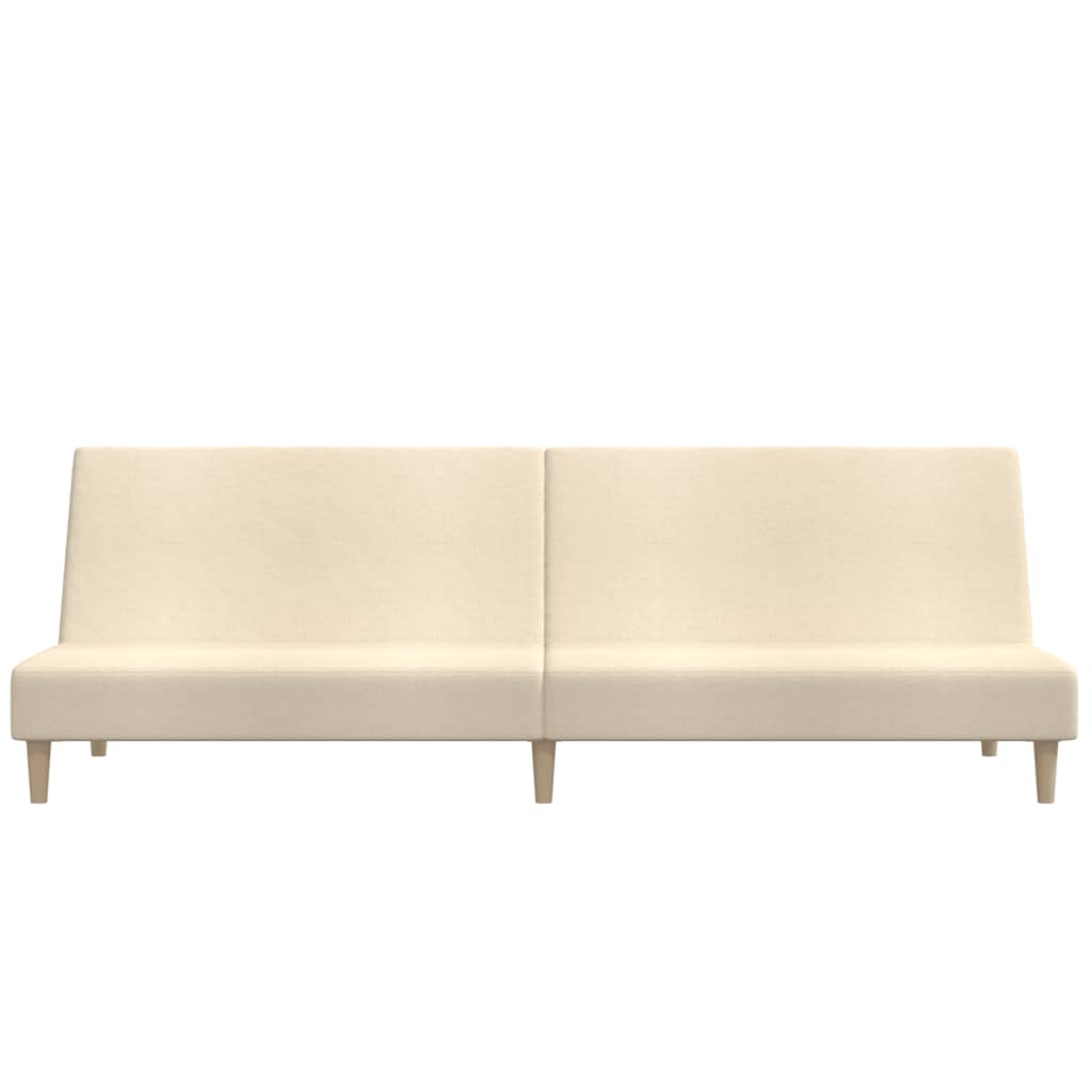 Canapea extensibilă cu 2 locuri, crem, material textil