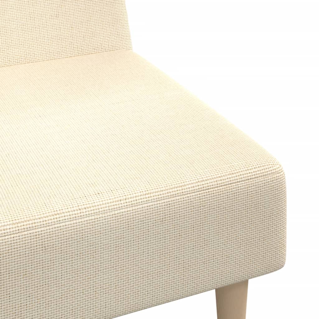 Canapea extensibilă cu 2 locuri, crem, material textil