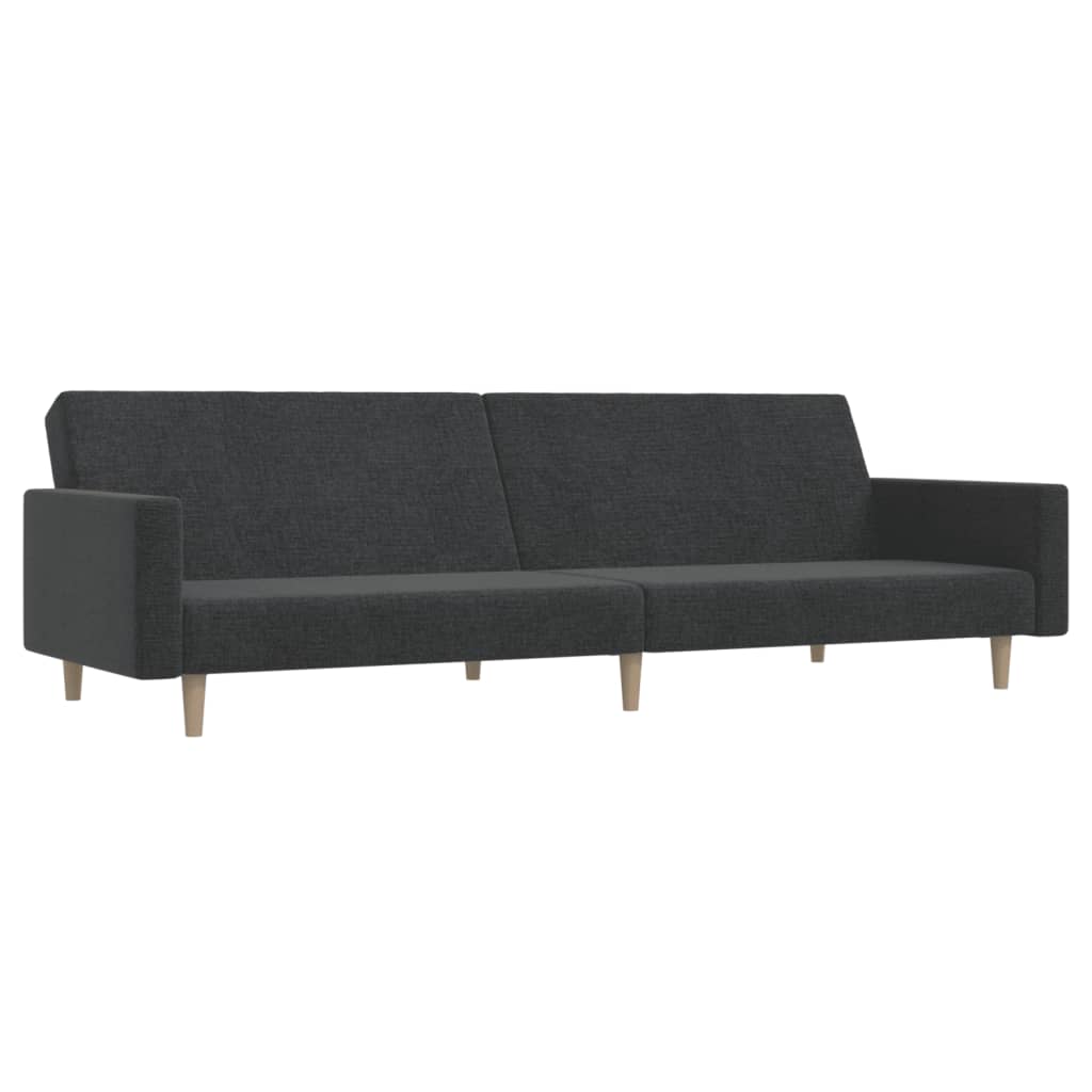 Canapea extensibilă cu 2 locuri, gri închis, textil