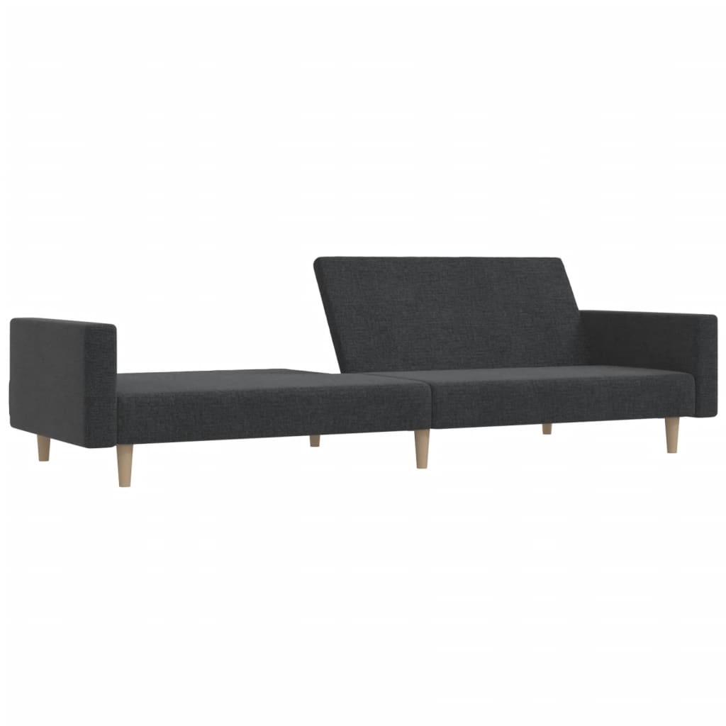 Canapea extensibilă cu 2 locuri, gri închis, textil