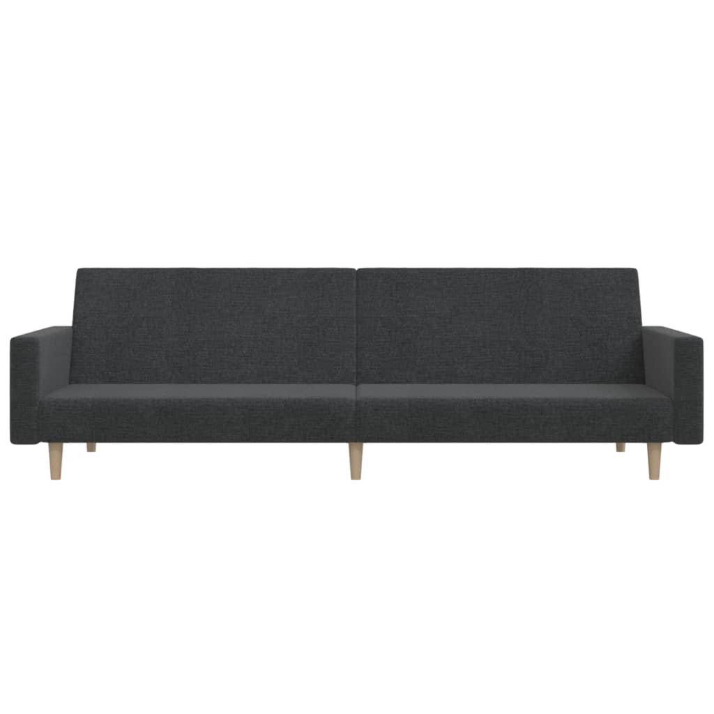 Canapea extensibilă cu 2 locuri, gri închis, textil